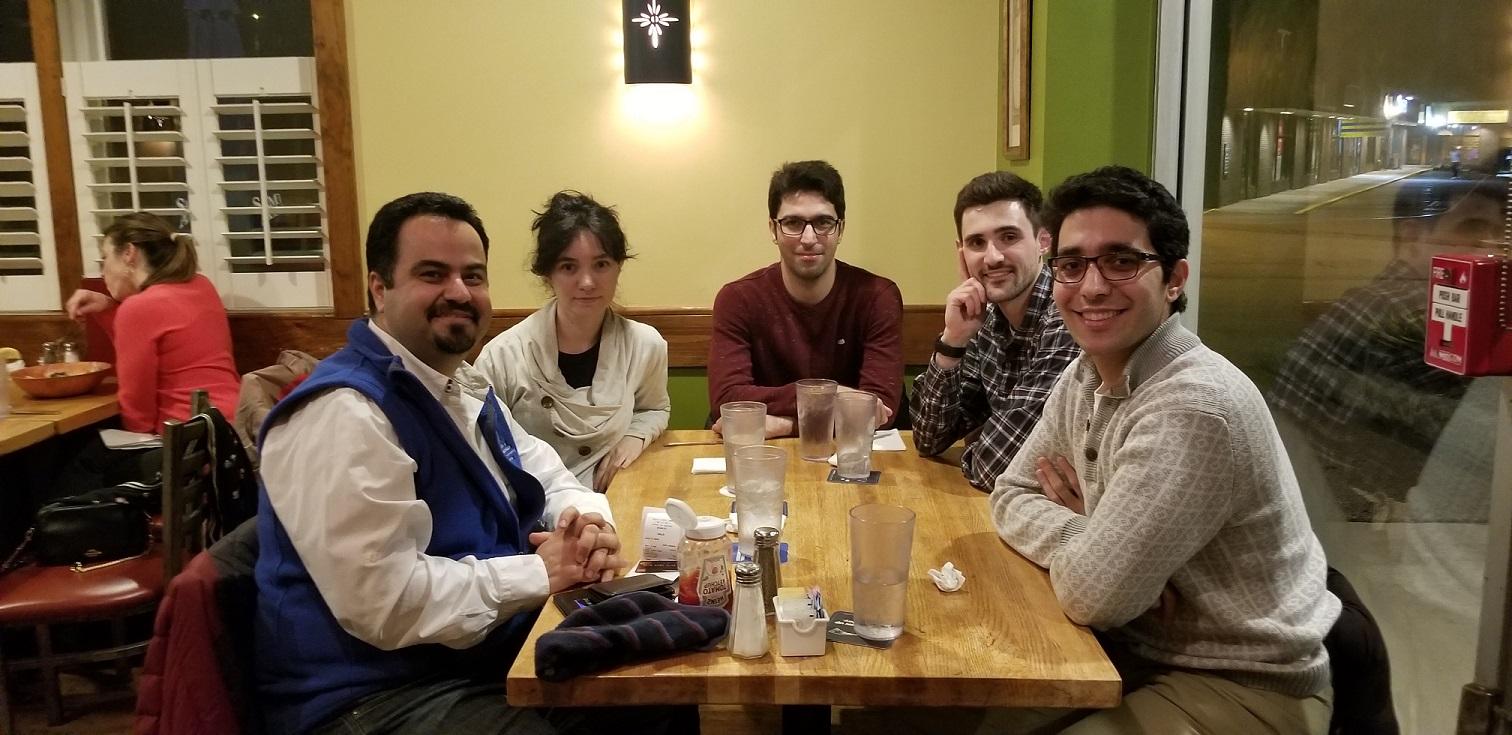 Left to Right: Dr. Majid Ghayoomi, Ozge Akin, Masoud Mousavi, Matthew Turner, Amin Borghei